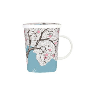 Teetasse mit Filter, Kirschblüte