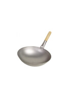 Wok mit Holzgriff, 33 cm, flach