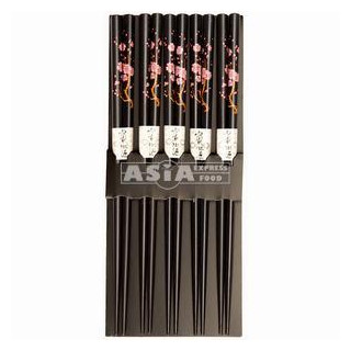 japanische Ess-Stäbchen, schwarz, 5 er Pack